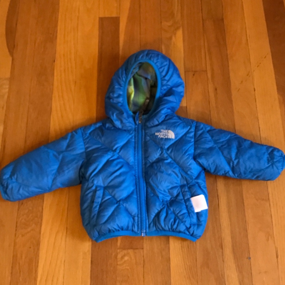 North face Infant 3-6 M reversible down jacket